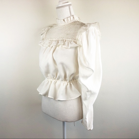 MANGO MNG SUIT  Romantic Pleated Tie Waist Top A94 - Picture 9 of 10